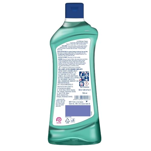 Image of Lizol Fresh & Clean Bathroom Cleaner | Pine | 500 ml + 200 ml Free | Limited Period Offer | 10X Better Cleaning | Up to 12 Hrs Fragrance | Multi-Surface Cleans Floors, Basin, Tiles