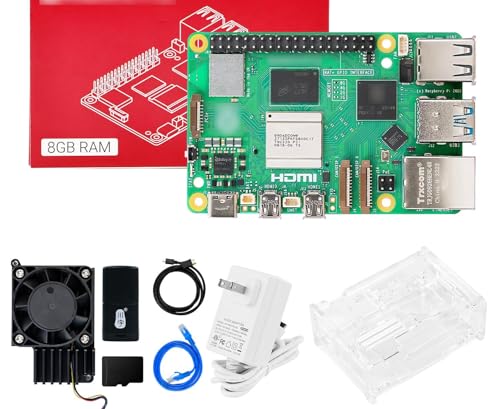 Image of Yahboom Pi 5 8GB Starter Kit with 27W 5.1V /5A Power Adapter Heat Sink with Active Cooler Raspberry Case Provide Openclaw Deployment (Pi5 8GB, Cooling Boost Kit)