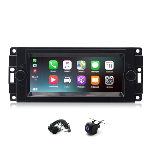 7 inch Android 13 Car Radio for Chrysler 2006-2008 Dodge Ram Je-ep 2002-2010 Touch Screen Double Din Car Radio Bluetooth Carplay Radio Wireless Carplay Android Auto FM RDS AHD Backup Camera, 2+32G