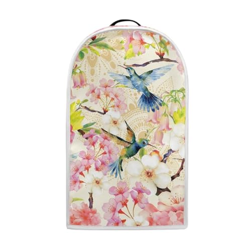 Image of Talayituse Hummingbird Bohemian Cherry Blossom Print Blender Dust Cover, Fingerprint Protection Cover for Stand Mixer or Coffee Machine, Home Kitchen Appliance Covers for Stain Dust Resistant Supplies