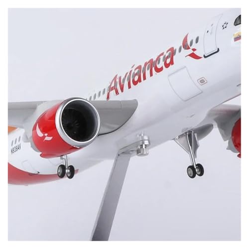 Modelo de avión A320 coleccionable en resina premium de 47 cm con luces 7