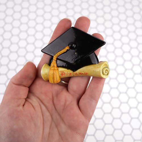 Imán Decorativo Gorra de Graduación Negra con Diploma 2.75 Pulgadas miniatura 5