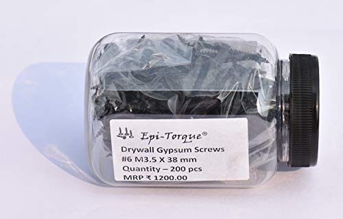 Image of Drywall Gypsum Black Screw Sharp Point Size #6 M3.5 X 38mm (Pack of 200 Pcs)