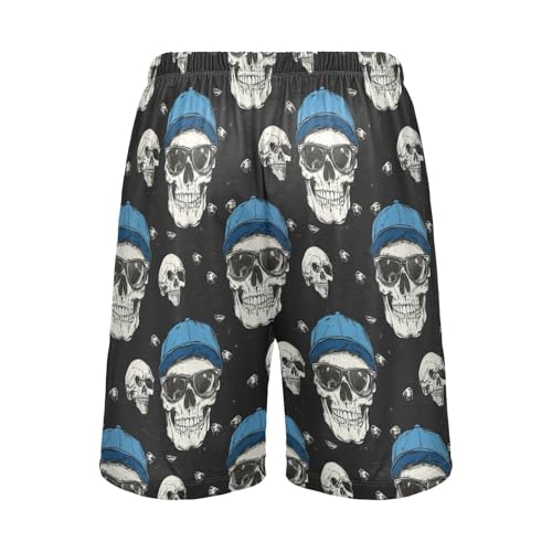 Men's Pajama Bottoms, Skull Pajamas Shorts Short Sleep Pants Lounge Wear Sleepwear Pjs2