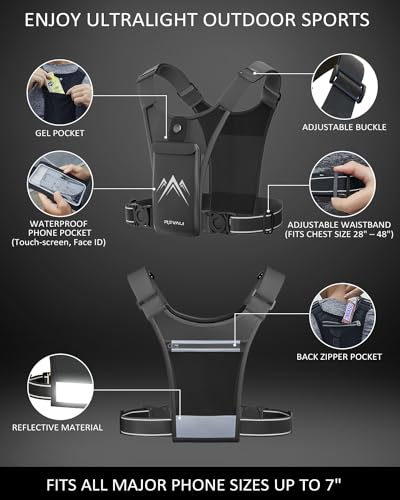 Colete de Corrida Revalí Refletivo Ultraleve para Celular, Pacote para Trilhas, Ciclismo