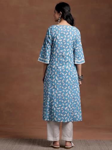 Image of Libas Printed Cotton A-Line Kurta