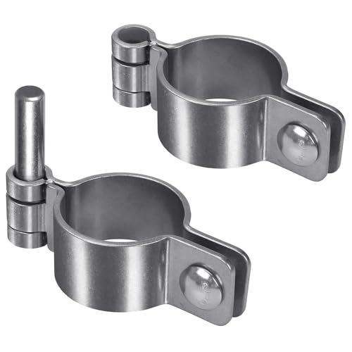 Insaga 1-3/8\'\' x 1-3/8\'\' Chain Link Fence Gate Post Hinge, Heavy Duty Gate Hinges includes Female Gate Hinge and Male Gate Hinge, Thick 304 Stainless Steel Chain Link Fence Parts, 1Pair
