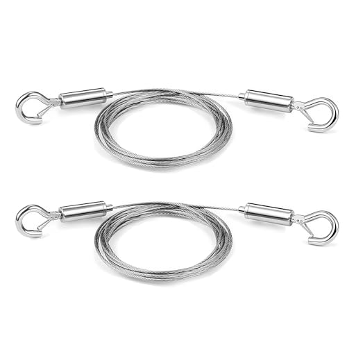 2-Pack Heavy Duty Picture Hanging Wire & Mirror Hanging Kit, Stainless Steel Hanging Cord for Photo Frame, Artworks, Wall Decor (2 Meters)