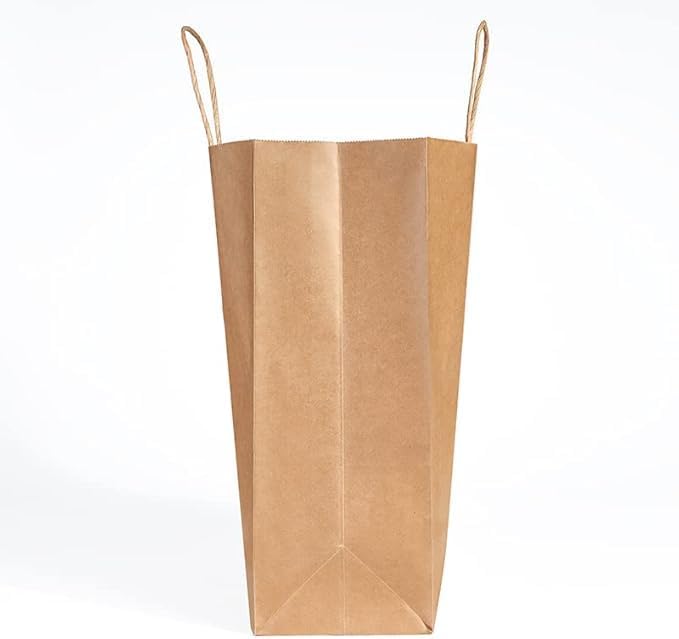 PAICUIKE 50Pcs Large Brown Paper Bags with Handles, 13x7x13 Inch Gift Bags for Business, Shopping, Party, Wedding & Birthday | Natural Brown Kraft Bags for Retail, Merchandise & Events - Image 4