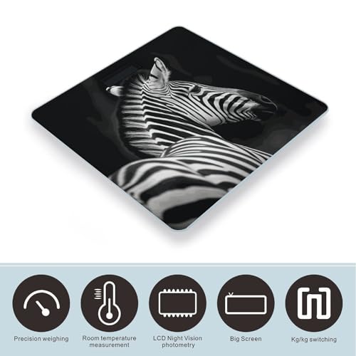 Báscula digital Black White Zebra para baño miniatura 3