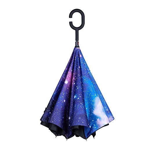 image for Owen Kyne Windproof Double Layer Folding Inverted Umbrella, Self Stand