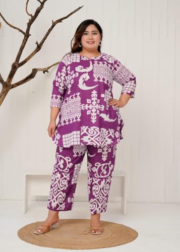 Image of Cord Set for Women Cotton |Plus Size A Line Kurta Set Stylish | Ethnic Dress Kurti Sets | Printed Dresses for Woman | Long Sleeves