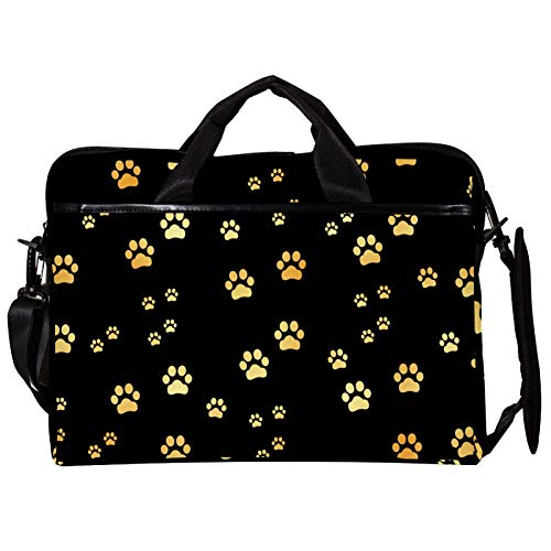Sacoche à bandoulière pour ordinateur 13-14 pouces motif griffe chat dorée