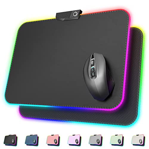 Rgb Mouse Pad, Soft Leather & Rubber Base Mouse Mat, 13.8 X 10.6 Inch Led Gaming Mouse Pads With 9 Lighting Modes, Anti-Slip Waterproof Mousepads For Laptop Computer Pc Games (Black) #TOP11