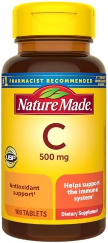 Nature Made Vitamin C 500 mg Tablets for Daily Immune Support, Ad...