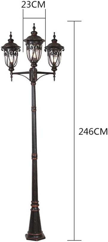 GUOCC Creative Post Light European Vintage IP33 Waterproof E27 Outdoor High Pole Glass Lantern Classcial Die-cast Aluminum Street Column Lamp Landscape Garden Lawn Community Decorative Pillar Light Li photo 3