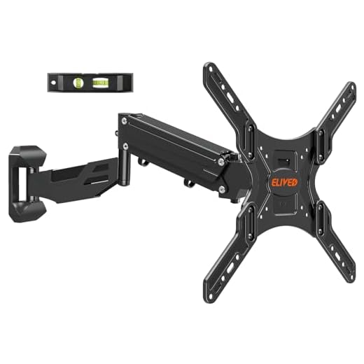 ELIVED Suporte de parede de TV ajustável com altura para a maioria das TVs de 23 a 55 polegadas, suporte articulado de inclinação articulada para TV, suporte articulado para TV, Max VESA 400 x 400 mm,