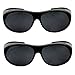 grinderPUNCH Polarized Sunglasses Wear Over Prescription Glasses (2 pcs) Large, Black