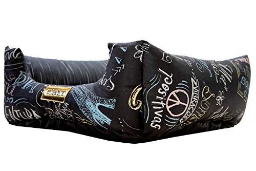 Cama Impermeável Para Cachorro Luppet Pequeno Médio Porte até 10kg Preto Paris G