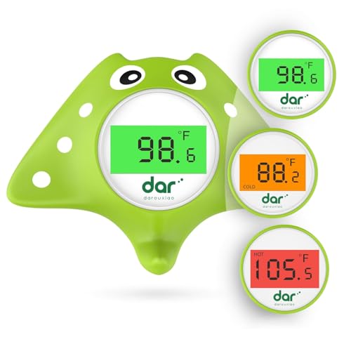 Image of Baby Bath Thermometer, Digital Water Temperature Thermometer with 3 Color Backlit and Temperature Warning, Safety Bath Tube Thermometers Floating Toy for Infant, Toddler
