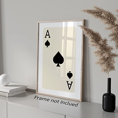 Ixmah Poker Art Queen Of Hearts Ace Spades Playing Card Posters For Game Room Aesthetic 3 Piece 12X16In, Black White Lucky You Canvas Wall Art Funny Trendy Preppy Casino Theme Party Decor Unframed #TOP3