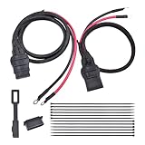 hodflop 21294 61169 Truck and Plow Side Battery Cable 2 Pin Fits for Western Fisher Snow Plow Replace# 8245 8274, Power Cable Wire Harness w/Dust Cover
