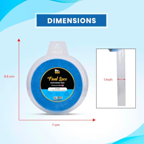 Image of Front Lace Hair Patch Tape For Men Extreme Hold No Shine Waterproof Skin Safe Medical Grade Wig Tape For Hair Systems Up To 2-4 Weeks Hold 3 Yards