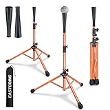 Eastgoing Heavy Duty Baseball and Softball Portable Travel Batting Tee .Easy Adjustable Height | Portable & Collapsible. Hitting Tee for Any Age Player Baseball