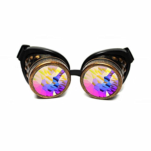 GloFX Copper Steampunk Cyber Gothic Kaleidoscope Goggles