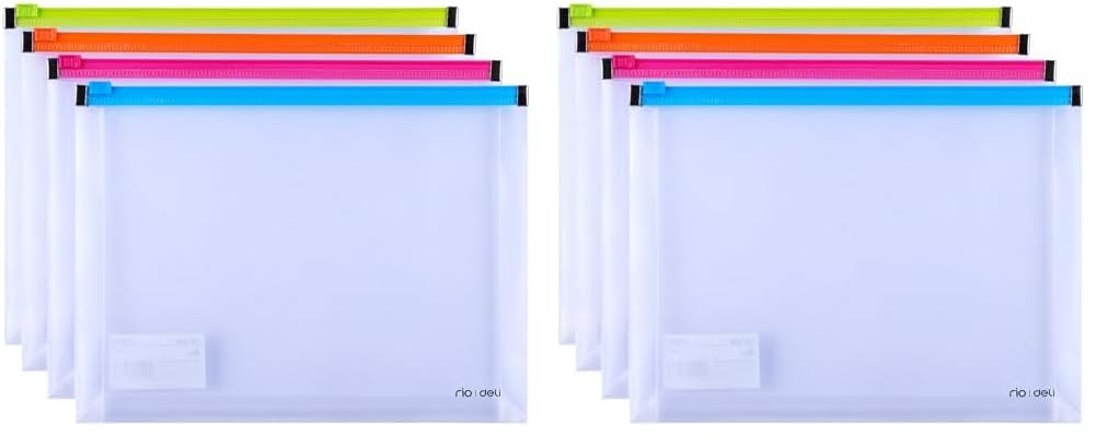 Deli E38976 A5 Zip Bag, Assorted