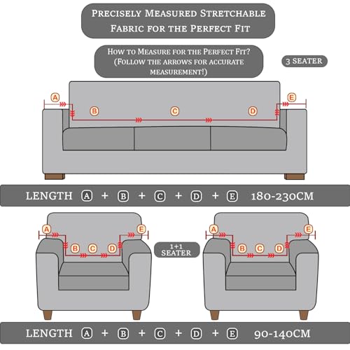 Image of Lukzer 5 Seater Sofa Cover - Dark Green Prism | Sofa Cover 3+1+1 Seater | 360 Fully Covered Anti-Slip Washable Couch Cover Protecter | 140 GSM Stretch Fit Polyester + Spandex Slipcover (SC-035-05)
