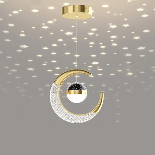 Mengjay LED Plafonnier,Plafonnier Lampe de Fée Lune et étoiles Lustre de Chambre à Coucher,LED Suspension, Luminaire pour Enfants Chambre,Grand Cadeau Pour Enfant Ami...