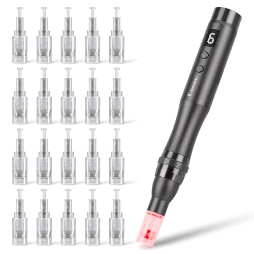 Microneedling Pen Microneedle Derma Roller Pen for Face Skin, Microneedle Micro Needle Roller 0.25mm Dermabrasion Roller for Men and Women Home Use