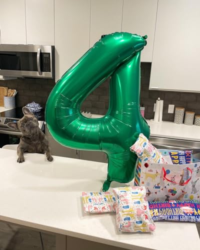 Image of Dark Green Number 4 Balloon 40 Inch, 4th Birthday Party Decorations, Giant 4 Foil Balloon for Party Supplies