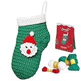 Mooaske Crochet Kit for Beginners with Crochet Yarn and Hook - Beginner Crochet Kit for Adults with Step-by-Step Video Tutorials - Knitting Kit Model Christmas Green Stockings