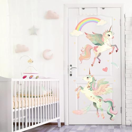 Vinilo decorativo unicornio arcoíris 35x12 in Mfault miniatura 5