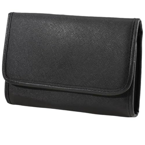 Estuche organizador de joyas en PU negro con diseño interior protector de poliéster 2