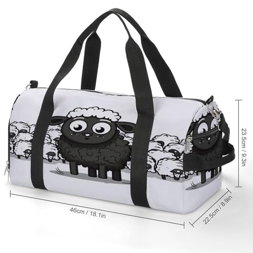 Gym Bag,Cartoon Black White Sheep Gym Duffle Bag,sports Gym Bag,small Fitness Workout Sports Duffle Bag,gym Bag for Women And Men, style2