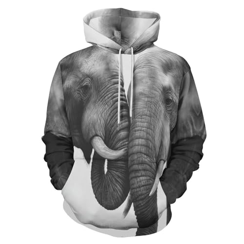 Sweat a capuche homme motif croquis d'animaux aux finitions soignees