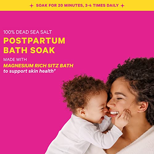 Pink Stork Postpartum Sitz Bath Soak: Dead Sea Salt For Perineal Care & Cleansing, Postpartum Recovery, Labor And Delivery Essentials, Women-Owned, Unscented, 1 Lb #TOP1