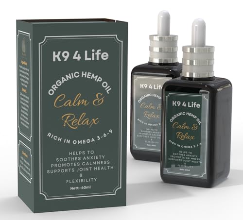 Dog Calming Hemp Oil For Dogs Joint Care Pain Relief Anxiety Arthritis Stress Dogs, Help Stop Barking and Growling (60ml) Twin Pack (x2)