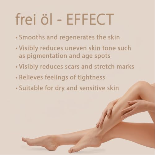 Image of frei ol skincare oil - fast absorbing, softens and smooths - against scars, stretch marks and pigment spots with vitamin A & vitamin E oil, microbiome-friendly and vegan, 200 ml / 6.76 Fl Oz