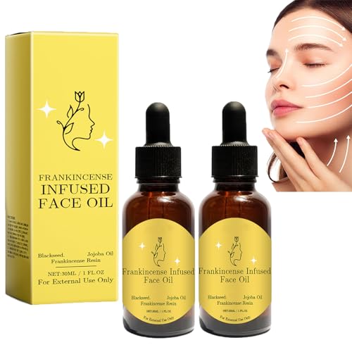 Olio di resina di incenso per il viso, olio arricchito con resina di incenso, olio di resina e olio di jojoba, siero idratante per il viso, crema idratante per il viso contro le rughe (2pcs)