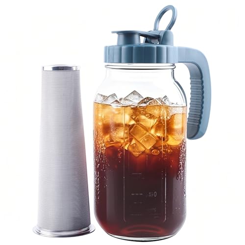 Mason Jar Pitcher With Stainless Steel Filter 64 OZ