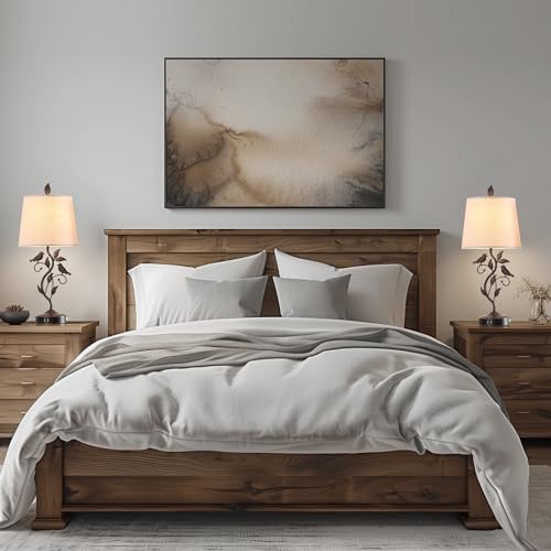 RORIA-Set-of-2-Touch-Living-Room-Table-Lamps-with-2-USB-Ports-Vintage-Nightstand-Lamp-3-Way-Dimmable-Desk-Lamp-with-Cream-Fabric-Shade-Rustic-Iron-Leaf-Lamp-for-Bedroom-LED-Bulb-Included-Vintage RORIA Set of 2 Touch Living Room Table Lamps with 2 USB Ports Vintage Nightstand Lamp 3 Way Dimmable Desk Lamp with Cream Fabric Shade Rustic Iron Leaf Lamp for Bedroom LED Bulb Included Vintage