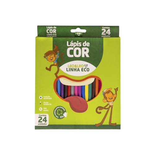 LAPIS 24 CORES RESINA SEXTAVADO ECOLOGICO UND LEOELEO