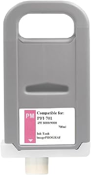 Vivid Colors VC PFI-701 Photo Magenta Ink Cartridge for Canon PFI-701PM 700ml, Photo Magenta for Canon imagePROGRAF 8000 9000 8000s 9000s Printer.
