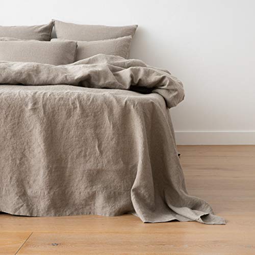 LinenMe Natural Washed Bed Linen Flat Sheet, Twin (66 x 102)