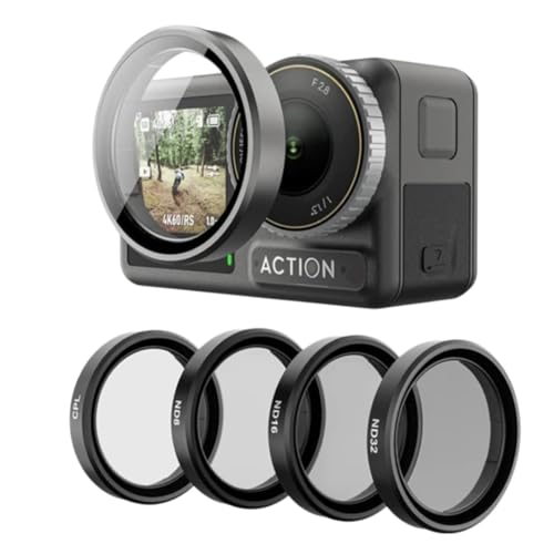 Image of TEKTONIC Lens Filter Set for DJI Action 5 Pro /4 /3 Camera Accessories -4-Pack CPL, ND8, ND16, ND32 Neutral Density HD Filter Lens Protective Protector Cover Best Filetr for DJI Osmo (ND Filter)