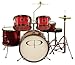 GP Percussion GP55WR 5-Piece Junior Drum Set with Cymbals and Throne in Metallic Wine Red